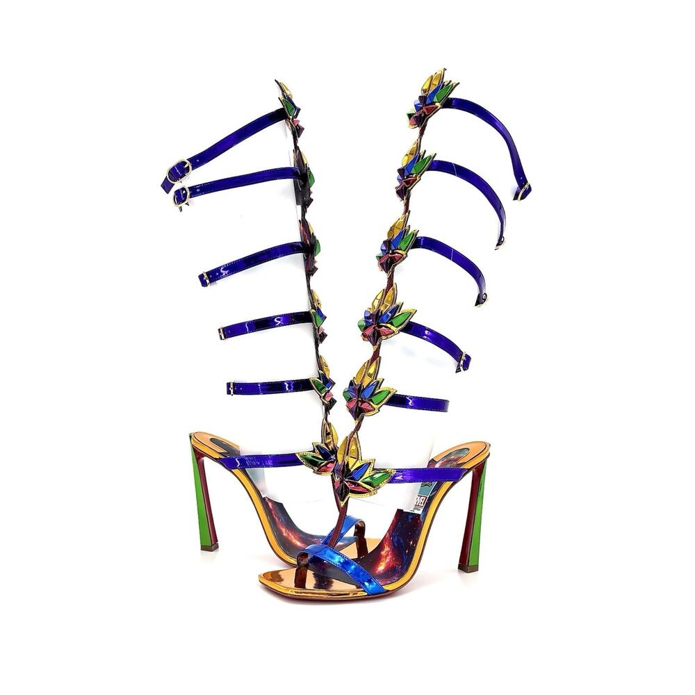 NEW Christian Louboutin Marvel Sea Warrior 100 Gladiator Knee High Sandals 39 - Picture 4 of 10